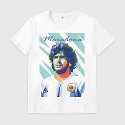 Футболка хлопковая мужская Марадона золотой мальчик, цвет: белый