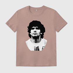 Футболка хлопковая мужская Диего Марадона, цвет: пыльно-розовый