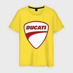 Футболка хлопковая мужская Ducati Logo Дукати Лого Z, цвет: желтый