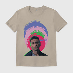 Футболка хлопковая мужская Brassic Fuck Quinoa Vinnie, цвет: миндальный