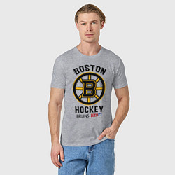 Футболка хлопковая мужская BOSTON BRUINS NHL, цвет: меланж — фото 2