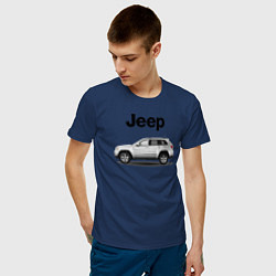 Футболка хлопковая мужская Jeep цвета тёмно-синий — фото 2