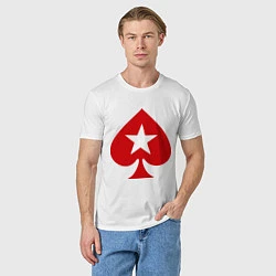 Футболка хлопковая мужская Покер Пики Poker Stars, цвет: белый — фото 2
