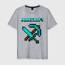 Футболка хлопковая мужская Minecraft, цвет: меланж