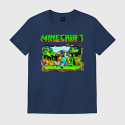 Футболка хлопковая мужская Minecraft, цвет: тёмно-синий