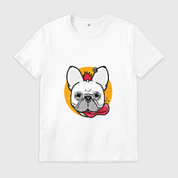 Футболка хлопковая мужская Панк-рок мопс, цвет: белый