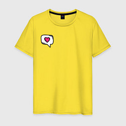 Футболка хлопковая мужская Сердце, цвет: желтый