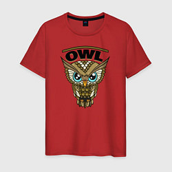 Футболка хлопковая мужская Owl, цвет: красный