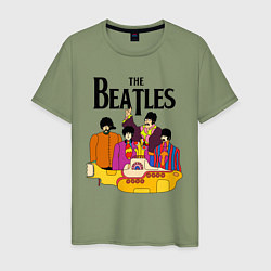 Футболка хлопковая мужская THE BEATLES, цвет: авокадо