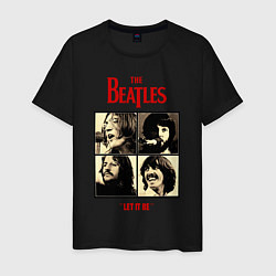 Футболка хлопковая мужская The Beatles LET IT BE цвета черный — фото 1