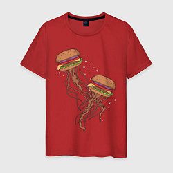 Футболка хлопковая мужская Бургеры медузы, цвет: красный
