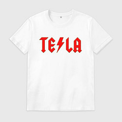 Футболка хлопковая мужская TESLA, цвет: белый