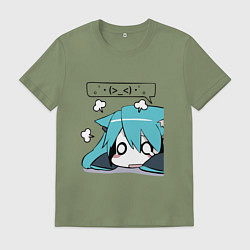 Футболка хлопковая мужская Грусть, цвет: авокадо