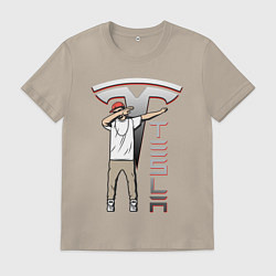 Футболка хлопковая мужская TESLA DUB ТЕСЛА ДАБ Z, цвет: миндальный