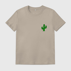 Футболка хлопковая мужская Кактус, цвет: миндальный