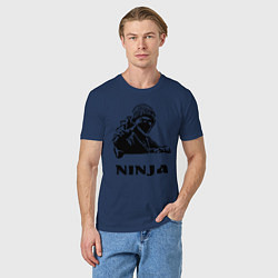 Футболка хлопковая мужская Ninja, цвет: тёмно-синий — фото 2