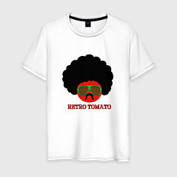 Футболка хлопковая мужская Ретро томат, цвет: белый