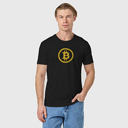 Футболка хлопковая мужская Bitcoin, цвет: черный — фото 2