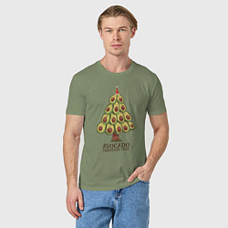Футболка хлопковая мужская Avocado Christmas Tree, цвет: авокадо — фото 2