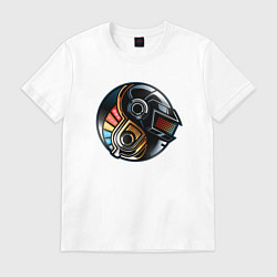 Футболка хлопковая мужская Daft Punk, цвет: белый