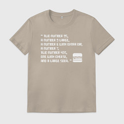 Футболка хлопковая мужская Grand Theft Auto FAST FOOD - Big Smoke meme, цвет: миндальный