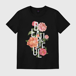 Футболка хлопковая мужская Beautiful, цвет: черный