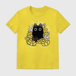 Мужская футболка Cat in plants