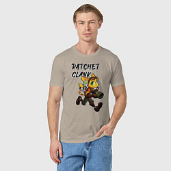 Футболка хлопковая мужская Ratchet & Clank, цвет: миндальный — фото 2
