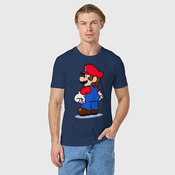 Футболка хлопковая мужская Марио, цвет: тёмно-синий — фото 2