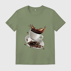 Футболка хлопковая мужская Кофеек, цвет: авокадо