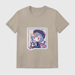 Футболка хлопковая мужская Ци Ци, цвет: миндальный