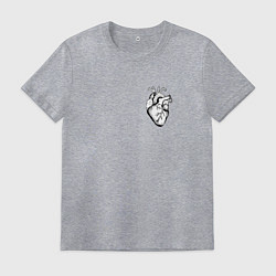 Футболка хлопковая мужская Анатомическое сердце, цвет: меланж