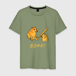Футболка хлопковая мужская Doge Bonk go to horny jail, цвет: авокадо