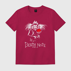 Футболка хлопковая мужская DEATH NOTE ТЕТРАДЬ СМЕРТИ, цвет: маджента