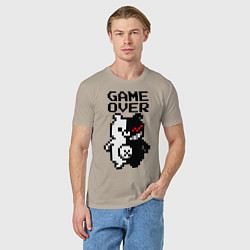 Футболка хлопковая мужская MONOKUMA GAME OVER, цвет: миндальный — фото 2