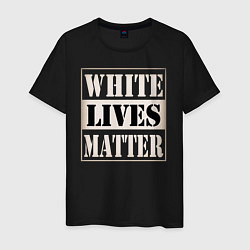 Футболка хлопковая мужская White lives matters, цвет: черный