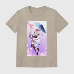 Футболка хлопковая мужская Аяка, цвет: миндальный