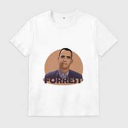 Футболка хлопковая мужская Форрест Гамп, цвет: белый