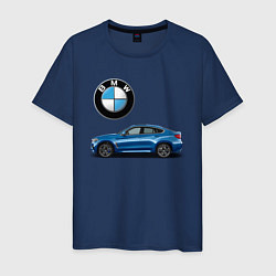 Футболка хлопковая мужская BMW X6, цвет: тёмно-синий