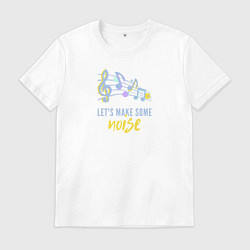 Футболка хлопковая мужская Музыка, цвет: белый