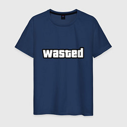 Футболка хлопковая мужская WASTED, цвет: тёмно-синий