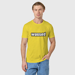 Футболка хлопковая мужская WASTED, цвет: желтый — фото 2