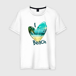 Футболка хлопковая мужская Love Beach, цвет: белый