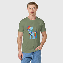 Футболка хлопковая мужская Pony - Rainbow Dash, цвет: авокадо — фото 2