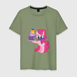 Футболка хлопковая мужская My Little Pony Pinkie Pie, цвет: авокадо