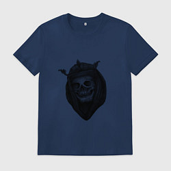 Футболка хлопковая мужская Череп с короной, цвет: тёмно-синий