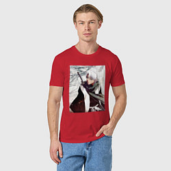 Футболка хлопковая мужская Hitsugaya Toshiro, цвет: красный — фото 2