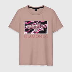 Футболка хлопковая мужская DIAMONDS, цвет: пыльно-розовый