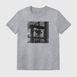 Футболка хлопковая мужская Нарциссы на фоне окна, цвет: меланж
