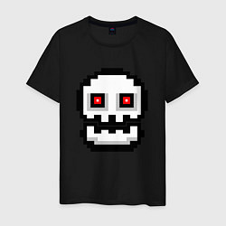 Футболка хлопковая мужская Skull Geometry Dash, цвет: черный